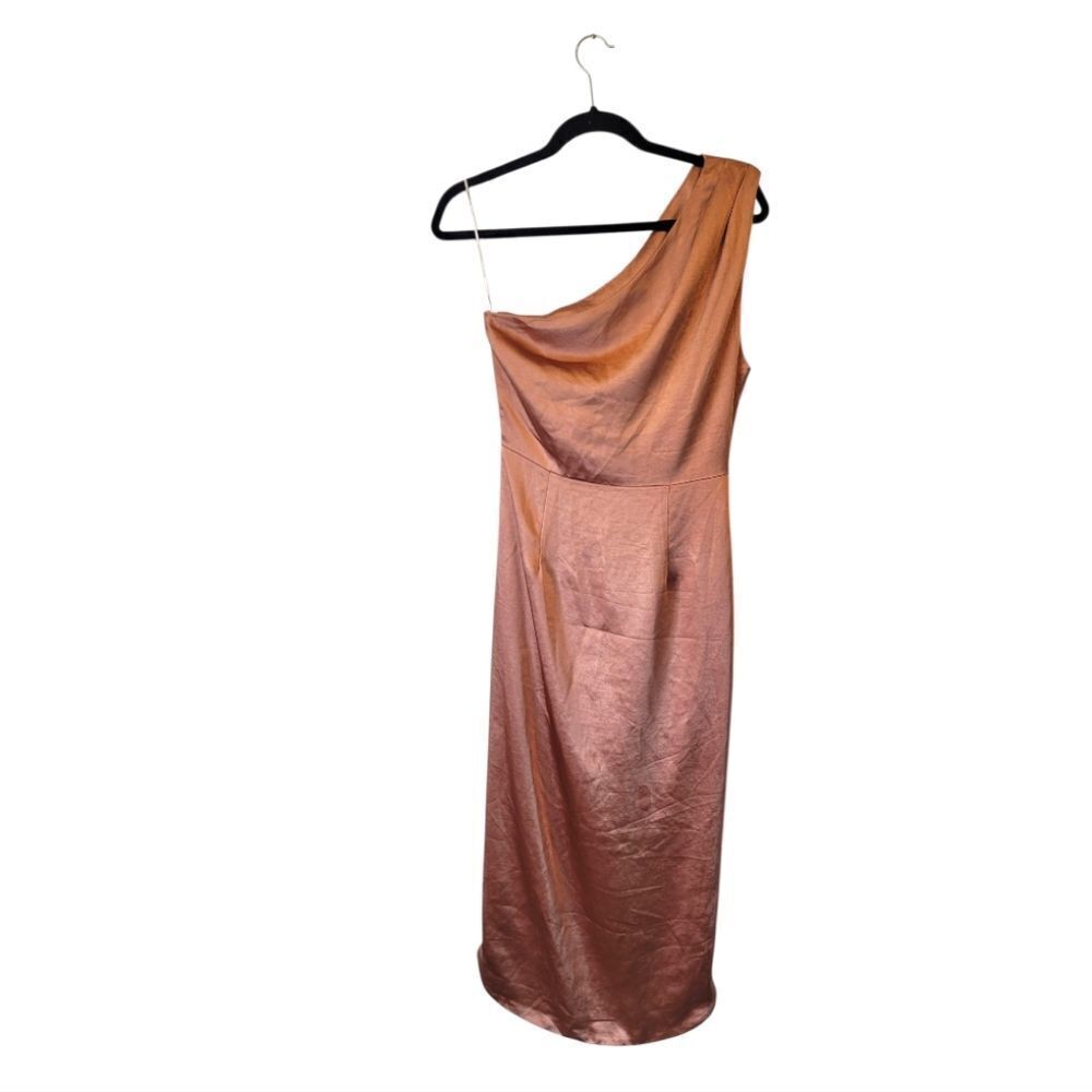 Elliatt Women's Copper Cassini One Shoulder Dress Size M - Picture 2 of 7